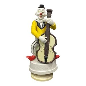 Vintage Collectible Clown Figurine plays “Send in the Clowns” with Cello